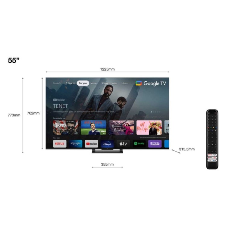 TCL C745K 55 inch Smart 4K Ultra HD Google QLED TV