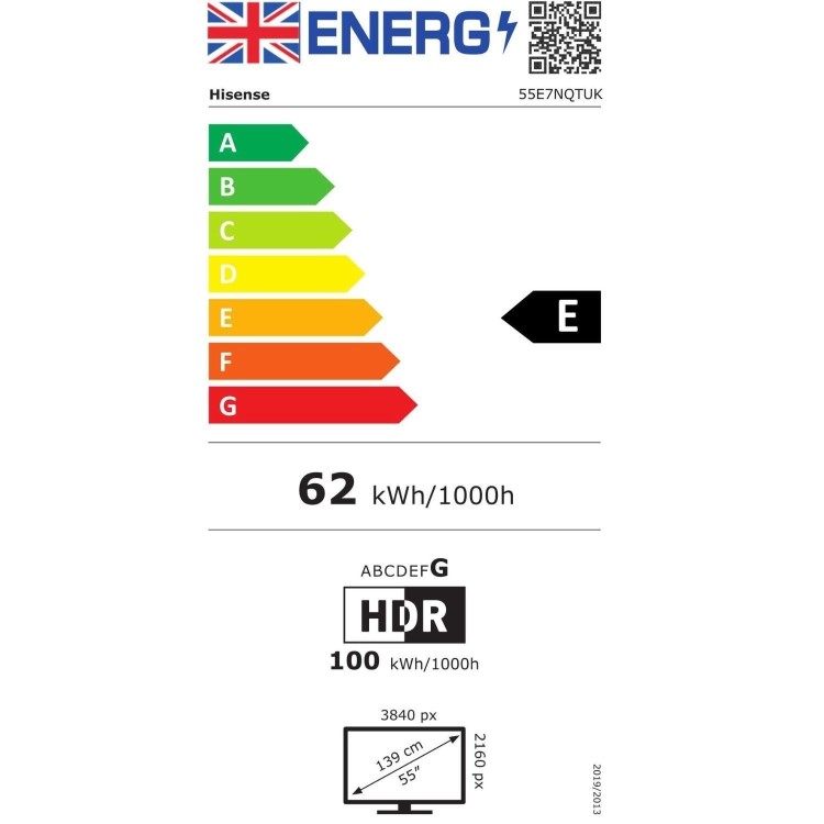 Hisense E7N 55 inch Smart TV 4K Ultra HD QLED TV