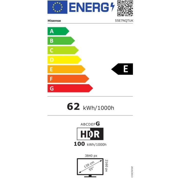 Hisense E7N 55 inch Smart TV 4K Ultra HD QLED TV