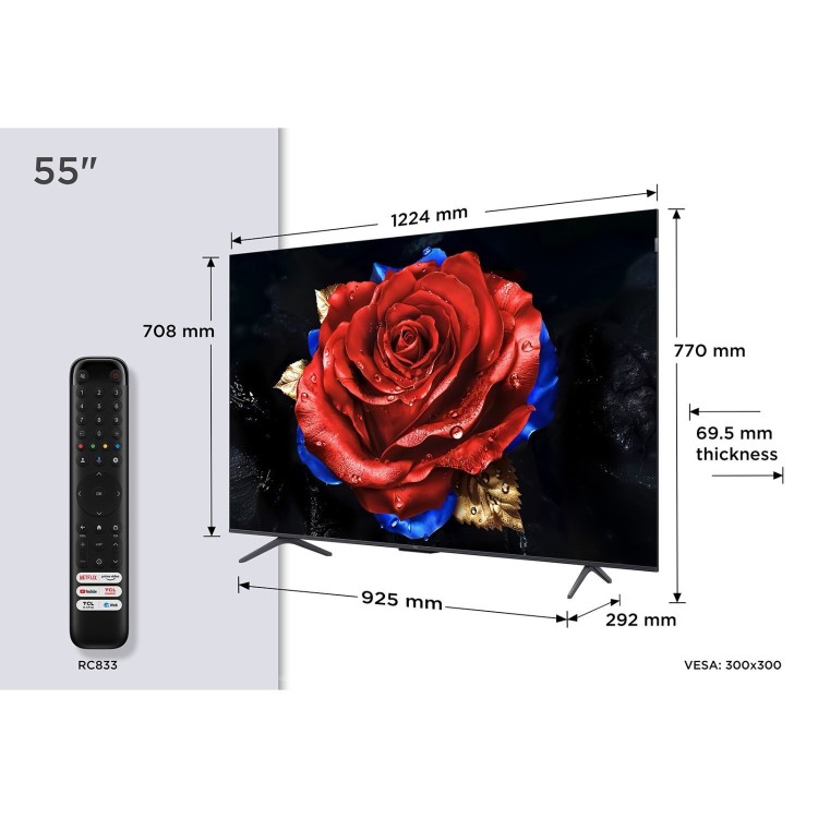 TCL T8C 55 inch 4K Ultra HD QLED Smart Google TV