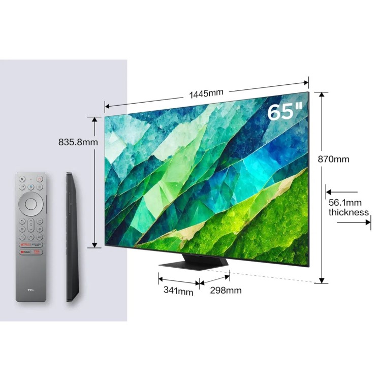 TCL C855K 65 inch Smart Mini LED 4K Ultra HD Google QLED TV