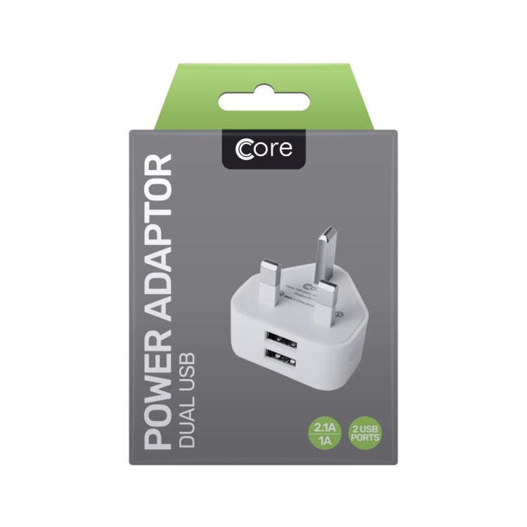 Core Dual Power Adapter White