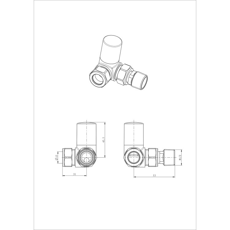 Chrome Manual Corner Radiator Valves - Towelrads