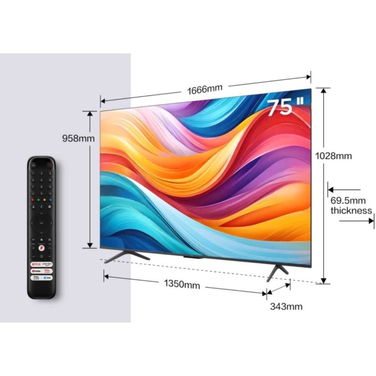 TCL C655K 75 inch Smart 4K Ultra HD Android QLED TV