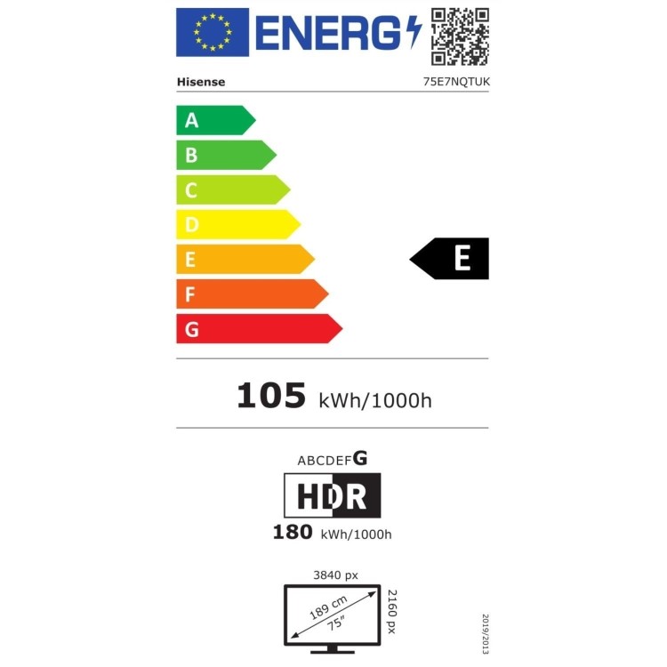 Hisense E7N 75 inch Smart 4K Ultra HD QLED TV