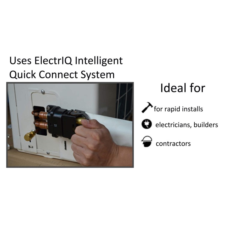 electriQ 12000 BTU Panasonic Powered Quick Connector Smart Wall Mounted Split Air Conditioner with Heat Pump 4 mete