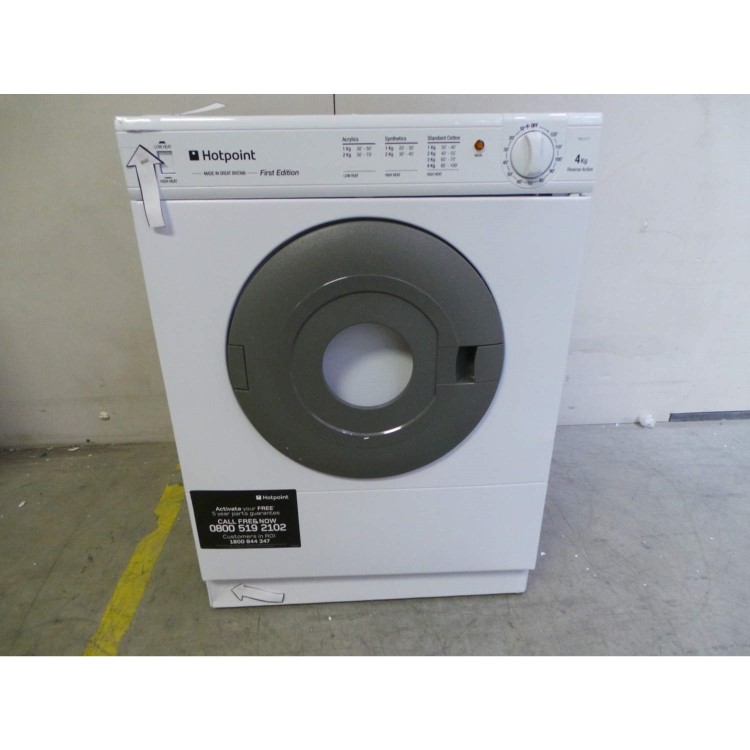 GRADE A3 - Heavy cosmetic damage - Hotpoint V4D01P 4kg Small Vented Tumble Dryer White