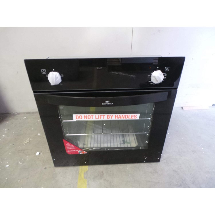 GRADE A2 - Light cosmetic damage - New World NW601F Fanned Electric Built In Single Oven - Black