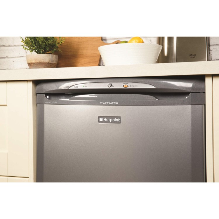 HOTPOINT FZA36G 73 Litre Freestanding Under Counter Freezer Frost Free 60cm Wide - Grey