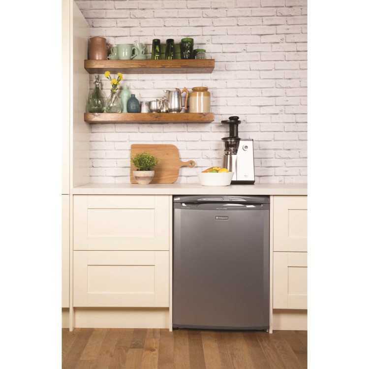 HOTPOINT FZA36G 73 Litre Freestanding Under Counter Freezer Frost Free 60cm Wide - Grey