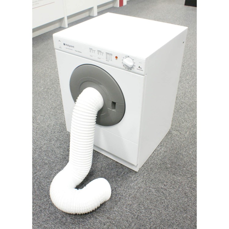 GRADE A1 - Hotpoint V4D01P 4kg Compact Vented Tumble Dryer White