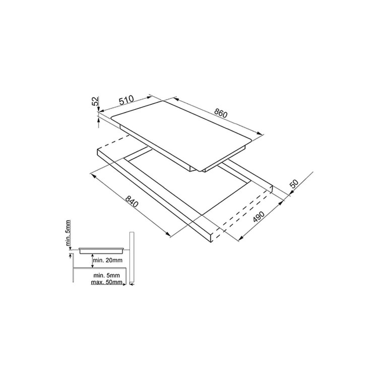 Smeg SIM592B 90cm Multizone Angled Edge Glass Induction Hob with Touch Controls