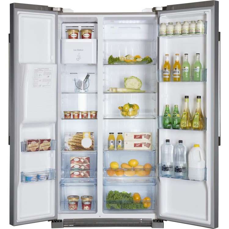GRADE A3 - Haier HRF-628IF6 2-Door A+ Side By Side American Fridge Freezer With Ice And Water Dispenser Stainless Steel Look