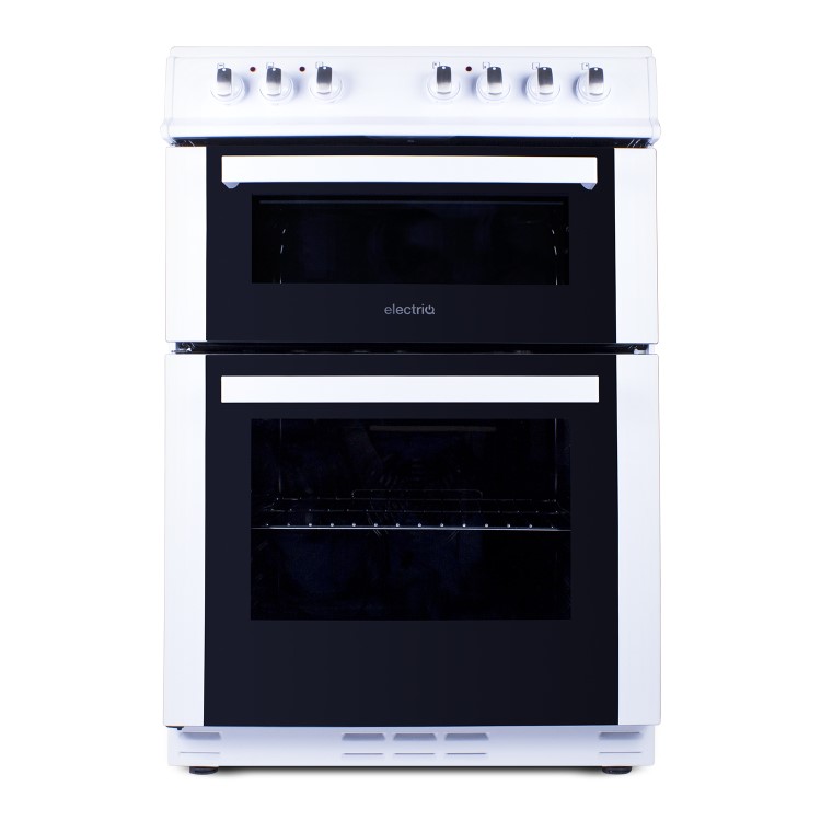 electriQ 60cm Double Oven Electric Cooker - White