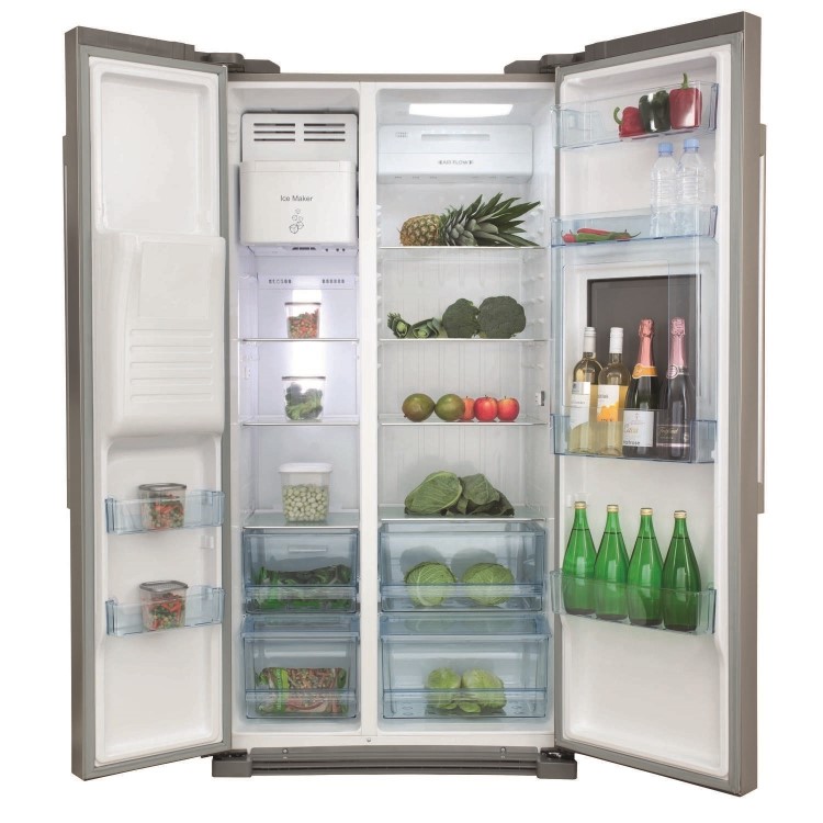 CDA PC71BL American Style Side-By-Side Fridge Freezer With Homebar Black