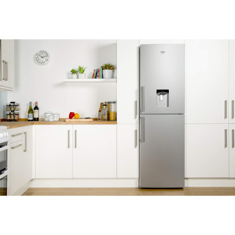 Beko CFP1691DX 191x60cm Frost Free Freestanding Fridge Freezer With Non-plumbed Water Dispenser - Stainless Steel