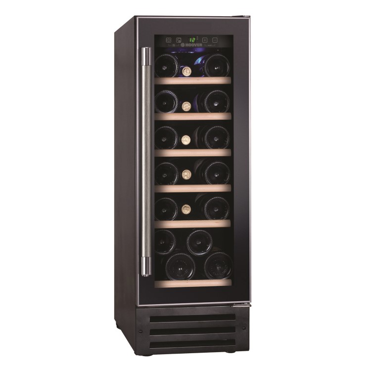 Hoover 19 Bottle Capacity Single Zone 30cm Wine Cooler - Black