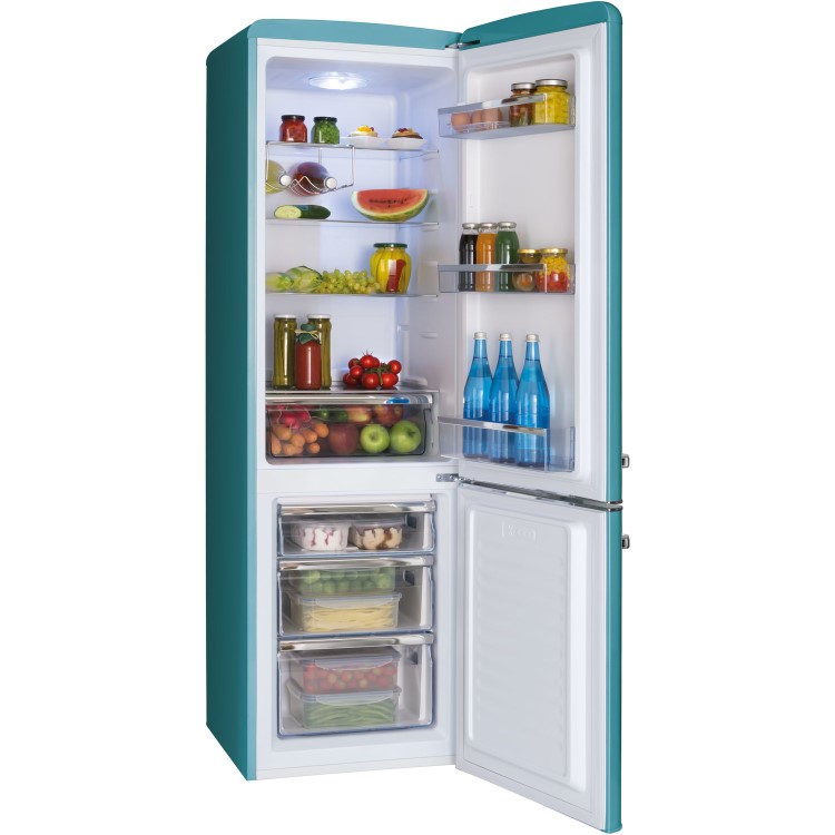 Refurbished Amica FKR29653DEB Freestanding 244 Litre 60/40 Fridge Freezer Blue