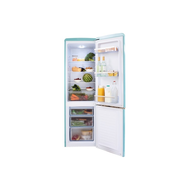 Refurbished Amica FKR29653DEB Freestanding 244 Litre 60/40 Fridge Freezer Blue