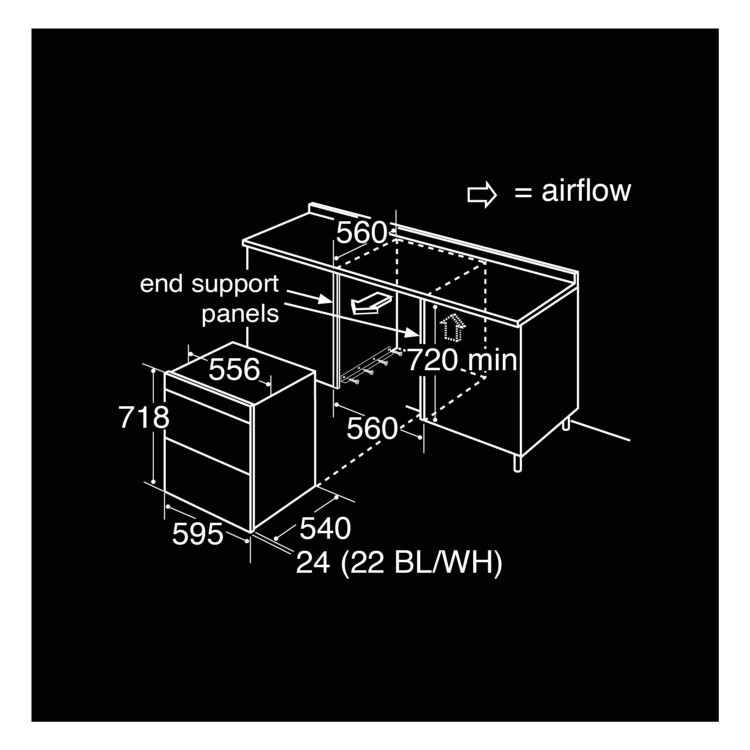 CDA DC740SS Electric Built Under Fan Double Oven With Touch Control Timer - Stainless Steel