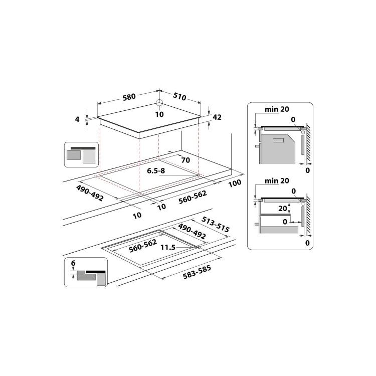 Hotpoint 58cm 4 Zone Touch Control Ceramic Hob