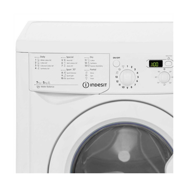 INDESIT IWDD7143 EcoTime 7kg Wash 5kg Dry 1400rpm Freestanding Washer Dryer - White