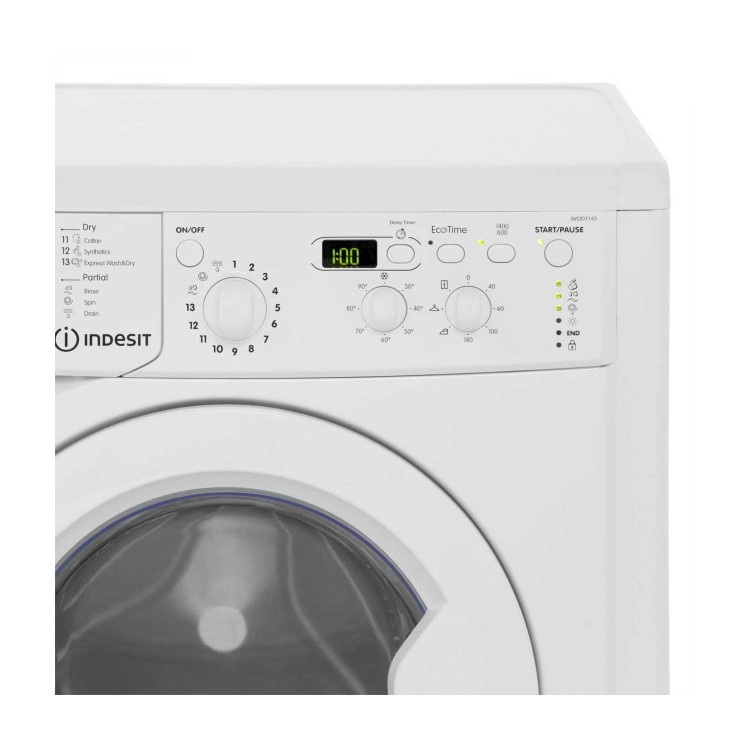 INDESIT IWDD7143 EcoTime 7kg Wash 5kg Dry 1400rpm Freestanding Washer Dryer - White