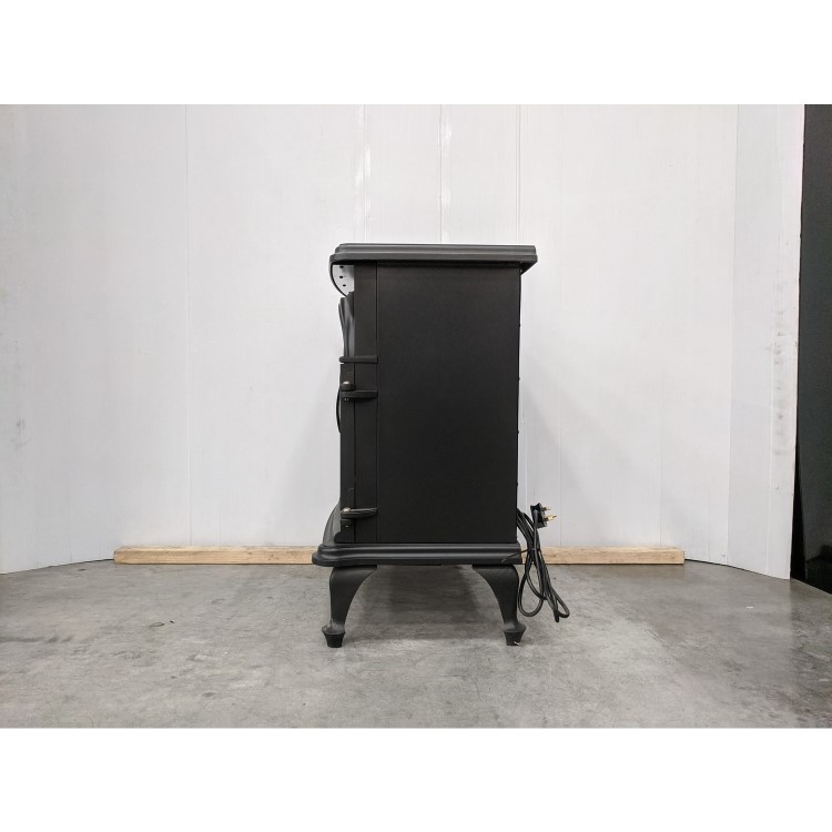 GRADE A2 - AmberGlo Large Electric Stove Fire in Black with Double Doors & Log Fuel Bed