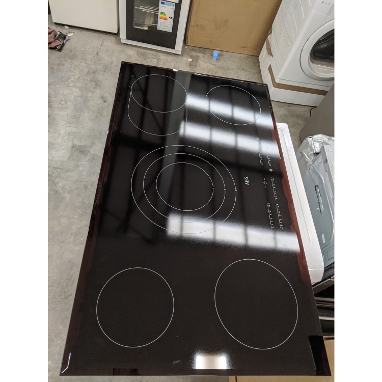 Refurbished AEG HK955070FB Touch Control 90cm 5 Zone Ceramic Electric Hob Black