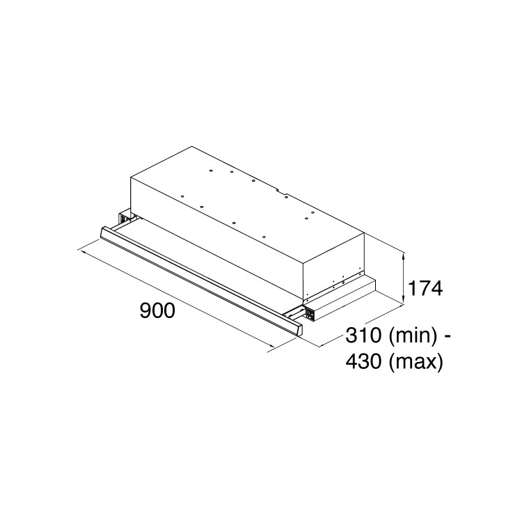 CDA 90cm Telescopic Canopy Cooker Hood - Stainless Steel