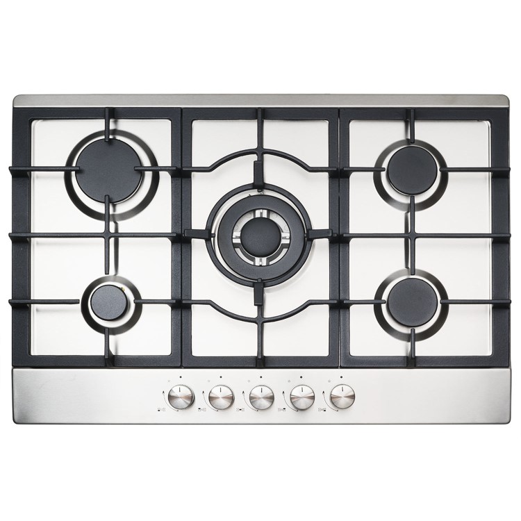 Refurbished electriQ EQGH755SS 75cm 5 Burner Gas Hob Stainless Steel