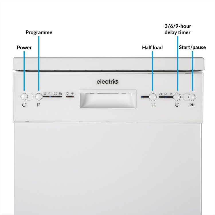 GRADE A2 - electriQ 10 Place Slimline Freestanding Dishwasher - White