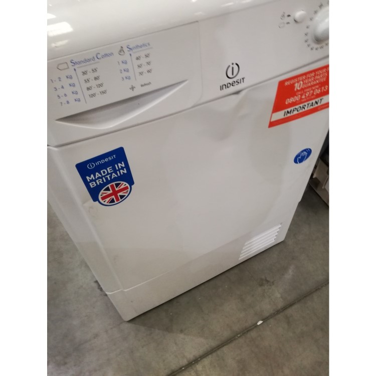 GRADE A3 - INDESIT IDC8T3B EcoTime 8kg Freestanding Condenser Tumble Dryer - White