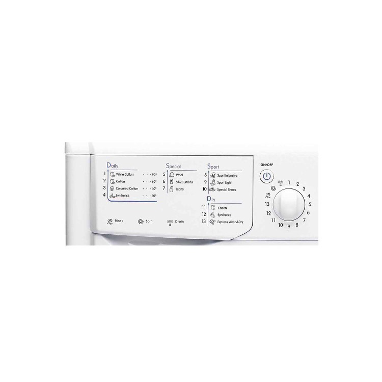 INDESIT IWDD7123 EcoTime 7kg Wash 5kg Dry 1200rpm Freestanding Washer Dryer - White