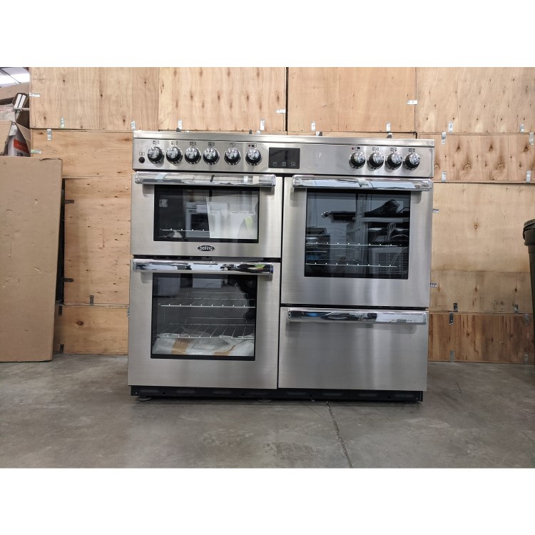 Refurbished Belling Cookcentre 100DF Professional 100cm Dual Fuel Range Cooker Stainless Steel