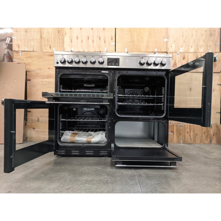 Refurbished Belling Cookcentre 100DF Professional 100cm Dual Fuel Range Cooker Stainless Steel