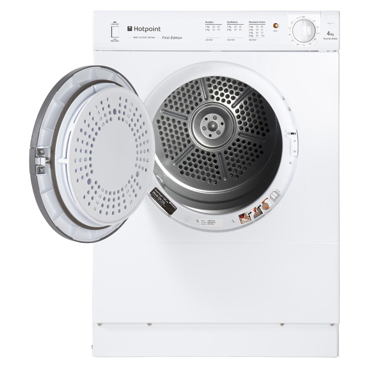 Refurbished Hotpoint NV4D01P First Edition' Freestanding Front Vented 4KG Tumble Dryer White