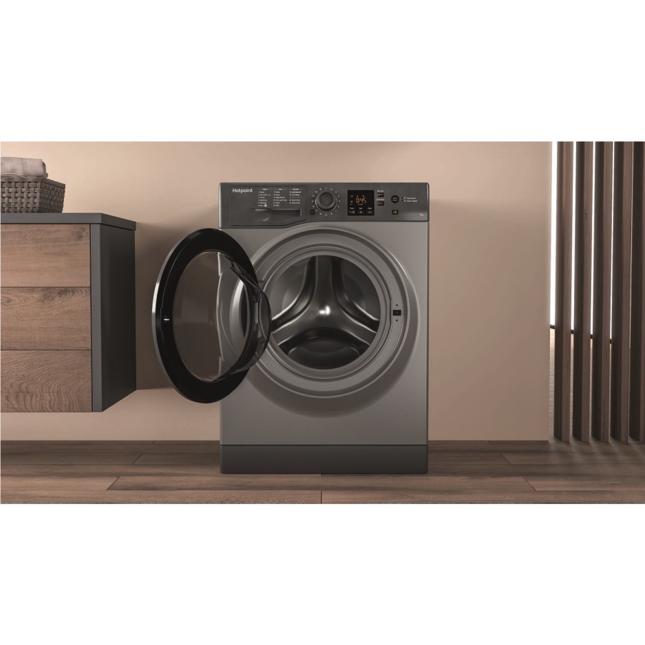 Hotpoint Nswm743ugg 7kg 1400rpm Freestanding Washing Machine Graphite Appliances Direct 6947