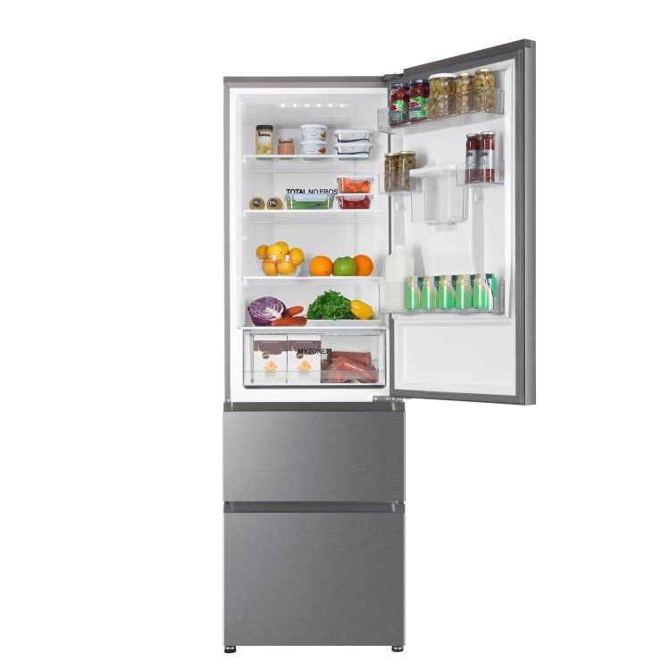 Haier 345 Litre 70/30 Freestanding Fridge Freezer With MyZone Drawer - Stainless steel