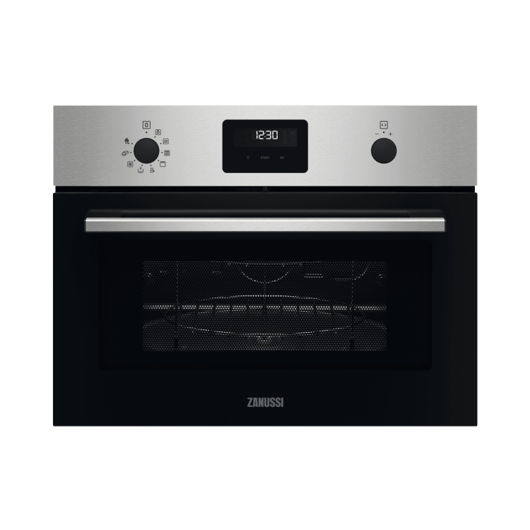 Refurbished Zanussi Series 40 ZVENW6X1 MicroMax Built In 43L with Grill 1000W Compact Microwave Stainless Steel