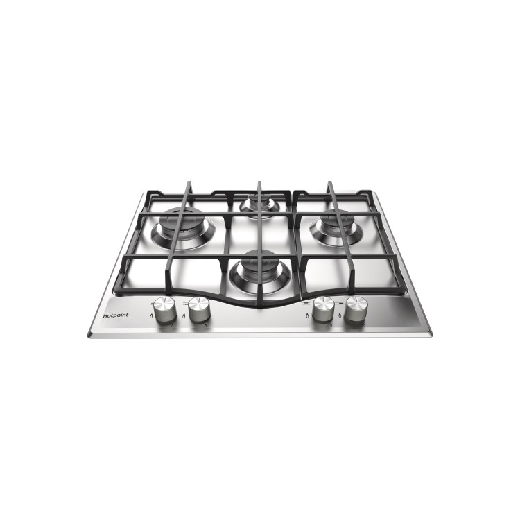 Hotpoint 60cm 4 Burner Gas Hob - Stainless Steel