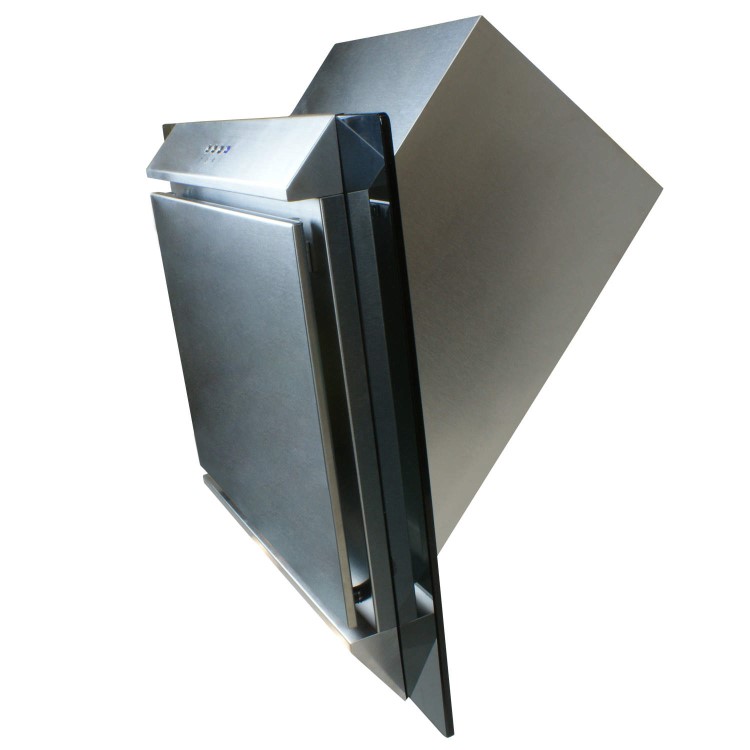 GRADE A1 - As new but box opened - ElectriQ 60cm Angled Glass and Steel Designer Cooker Hood