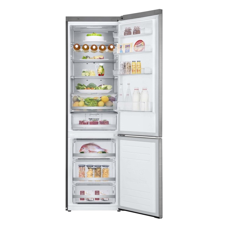 Refurbished LG GBB92STAXP Freestanding 384 Litre 70/30 Frost Free Fridge Freezer Stainless Steel