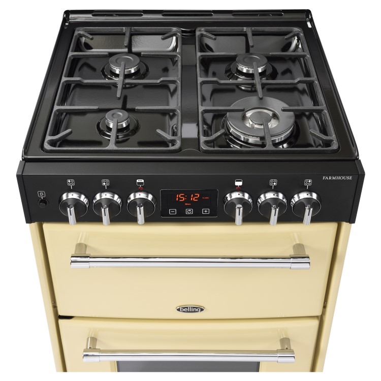 Belling 444444713 Farmhouse 60DF 60cm Dual Fuel Mini Range Cooker - Cream