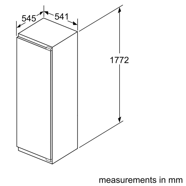 Refurbished Siemens KI81RVSF0G Integrated In-Column 319 Litre Fridge