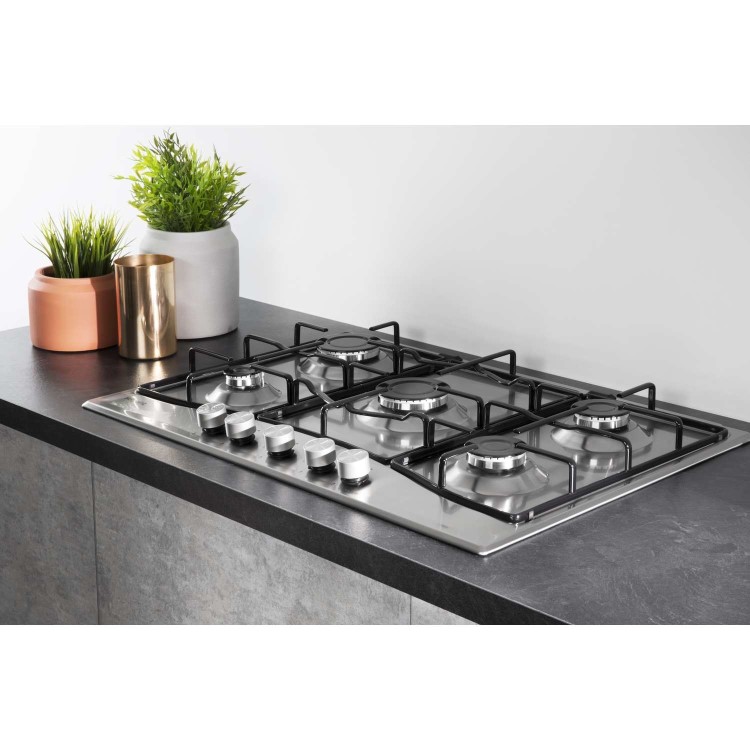 Hotpoint PCN752UIXH 73cm 5 Burner Gas Hob - Stainless Steel