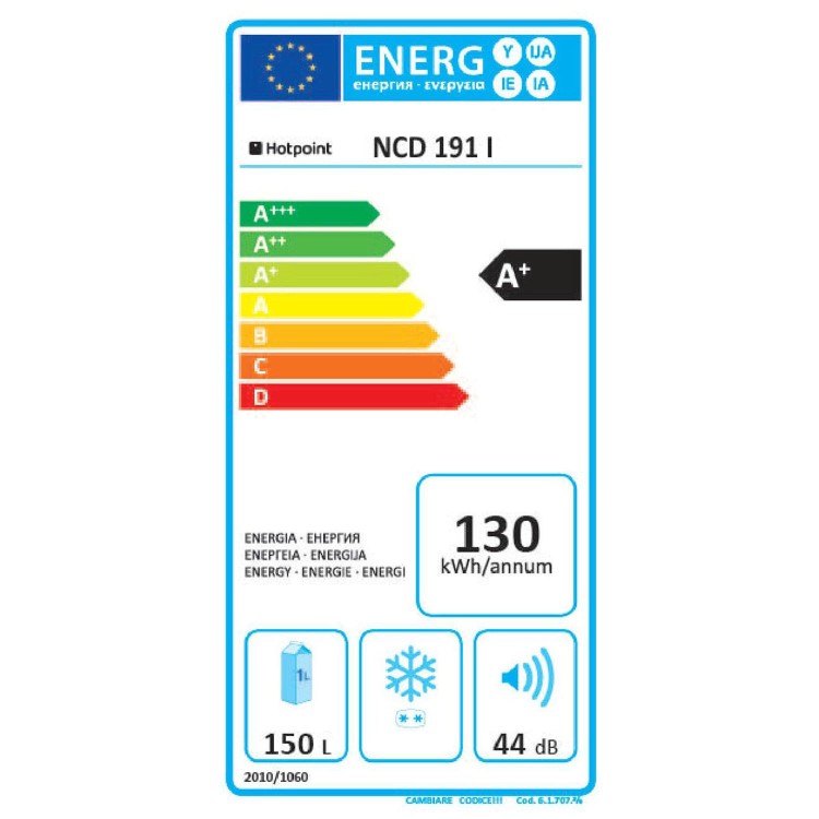 Hotpoint NCD191I 150 Litre Integrated Under Counter Fridge Drawers  90cm Wide - White