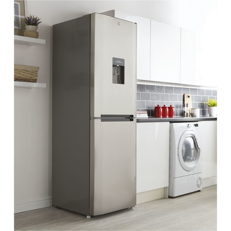 Hoover 308 Litre 50/50 Freestanding Fridge Freezer - Stainless steel look