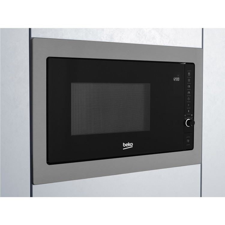 Refurbished Beko MGB25332BG Built In 25L 900W Microwave with Grill Stainless Steel