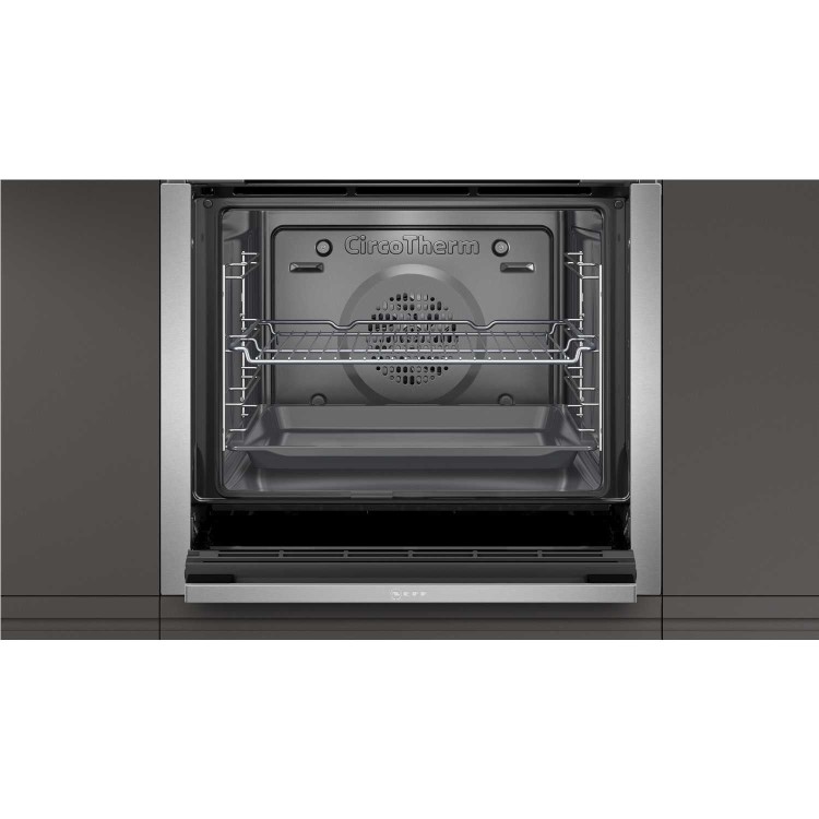 Neff N50 Slide & Hide Multifunction Pyrolytic Self Cleaning Electric Single Oven - Stainless Steel